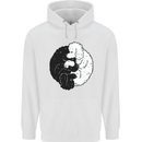 Yin Yang Poodle Dog Mens 80% Cotton Hoodie White