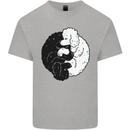 Yin Yang Poodle Dog Mens Cotton T-Shirt Tee Top Sports Grey
