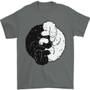 Yin Yang Poodle Dog Mens T-Shirt 100% Cotton Charcoal