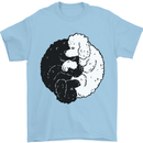 Yin Yang Poodle Dog Mens T-Shirt 100% Cotton Light Blue