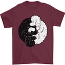 Yin Yang Poodle Dog Mens T-Shirt 100% Cotton Maroon