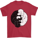Yin Yang Poodle Dog Mens T-Shirt 100% Cotton Red