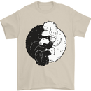 Yin Yang Poodle Dog Mens T-Shirt 100% Cotton Sand