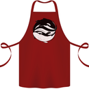 Ying Yan Orca Killer Whale Cotton Apron 100% Organic Maroon