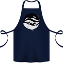 Ying Yan Orca Killer Whale Cotton Apron 100% Organic Navy Blue