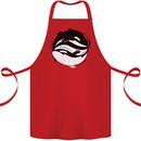 Ying Yan Orca Killer Whale Cotton Apron 100% Organic Red