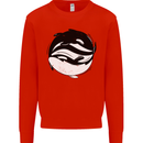 Ying Yan Orca Killer Whale Kids Sweatshirt Jumper Bright Red