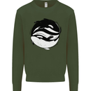 Ying Yan Orca Killer Whale Kids Sweatshirt Jumper Forest Green
