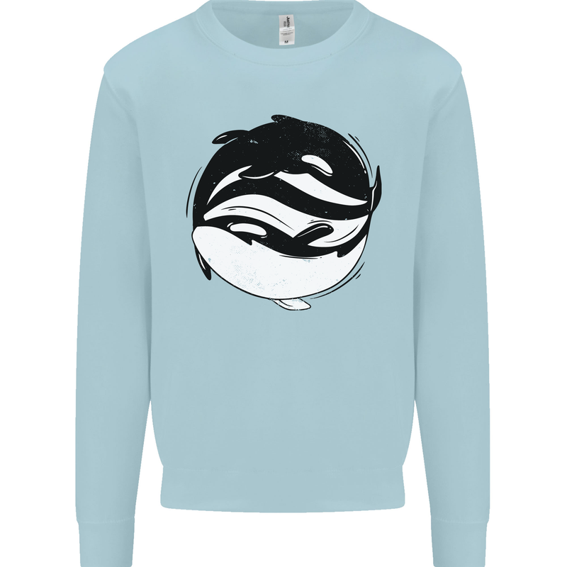 Ying Yan Orca Killer Whale Kids Sweatshirt Jumper Light Blue