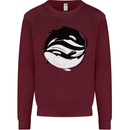 Ying Yan Orca Killer Whale Kids Sweatshirt Jumper Maroon
