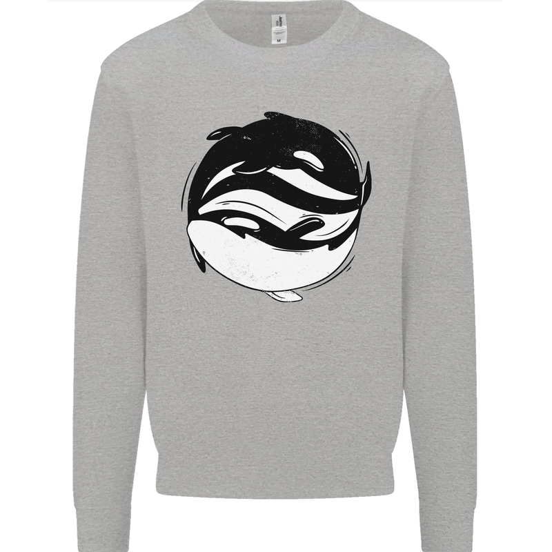 Ying Yan Orca Killer Whale Kids Sweatshirt Jumper Sports Grey
