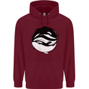 Ying Yan Orca Killer Whale Mens 80% Cotton Hoodie Maroon