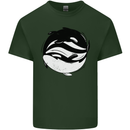 Ying Yan Orca Killer Whale Mens Cotton T-Shirt Tee Top Forest Green