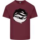 Ying Yan Orca Killer Whale Mens Cotton T-Shirt Tee Top Maroon