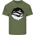 Ying Yan Orca Killer Whale Mens Cotton T-Shirt Tee Top Military Green