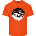 Ying Yan Orca Killer Whale Mens Cotton T-Shirt Tee Top Orange