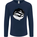 Ying Yan Orca Killer Whale Mens Long Sleeve T-Shirt Navy Blue