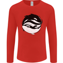 Ying Yan Orca Killer Whale Mens Long Sleeve T-Shirt Red