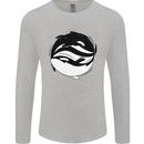 Ying Yan Orca Killer Whale Mens Long Sleeve T-Shirt Sports Grey