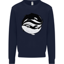 Ying Yan Orca Killer Whale Mens Sweatshirt Jumper Navy Blue