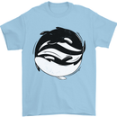 Ying Yan Orca Killer Whale Mens T-Shirt 100% Cotton Light Blue