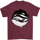 Ying Yan Orca Killer Whale Mens T-Shirt 100% Cotton Maroon