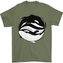 Ying Yan Orca Killer Whale Mens T-Shirt 100% Cotton Military Green