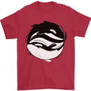 Ying Yan Orca Killer Whale Mens T-Shirt 100% Cotton Red