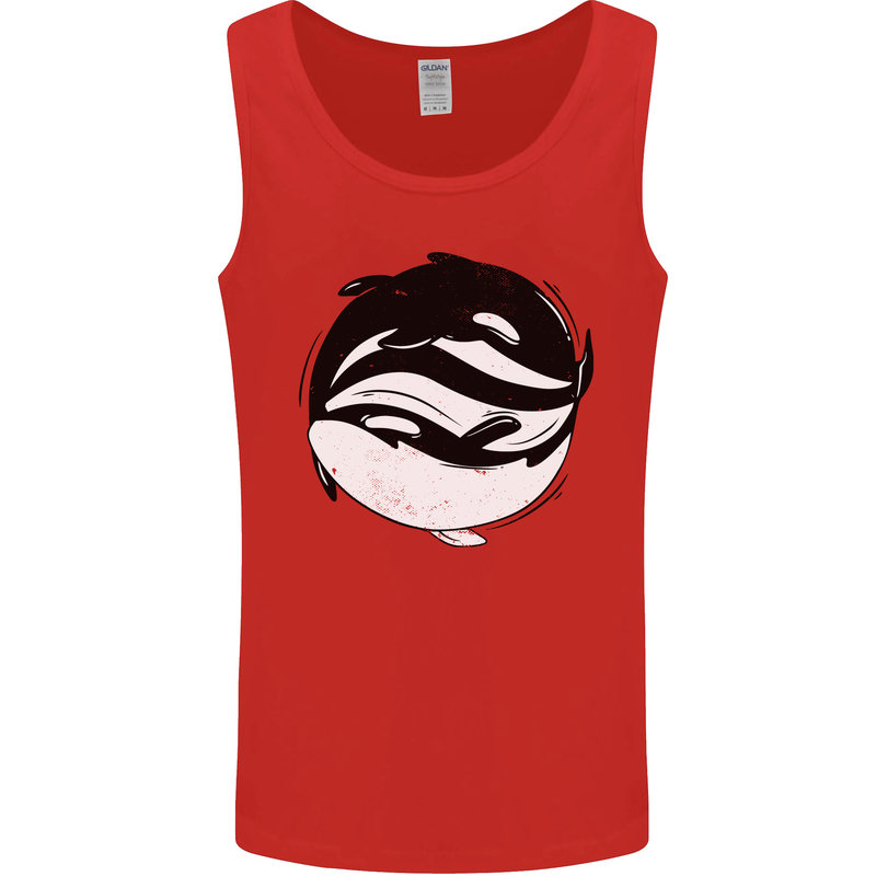 Ying Yan Orca Killer Whale Mens Vest Tank Top Red