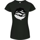 Ying Yan Orca Killer Whale Womens Petite Cut T-Shirt Black