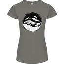 Ying Yan Orca Killer Whale Womens Petite Cut T-Shirt Charcoal