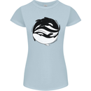 Ying Yan Orca Killer Whale Womens Petite Cut T-Shirt Light Blue