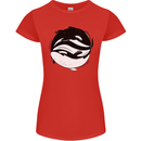 Ying Yan Orca Killer Whale Womens Petite Cut T-Shirt Red
