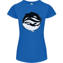 Ying Yan Orca Killer Whale Womens Petite Cut T-Shirt Royal Blue