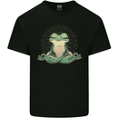 Yoga Frog Meditation Mens Cotton T-Shirt Tee Top Black
