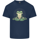 Yoga Frog Meditation Mens Cotton T-Shirt Tee Top Navy Blue
