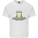 Yoga Frog Meditation Mens Cotton T-Shirt Tee Top White