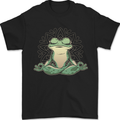 Yoga Frog Meditation Mens T-Shirt 100% Cotton Black