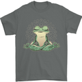 Yoga Frog Meditation Mens T-Shirt 100% Cotton Charcoal