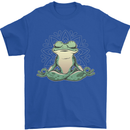 Yoga Frog Meditation Mens T-Shirt 100% Cotton Royal Blue