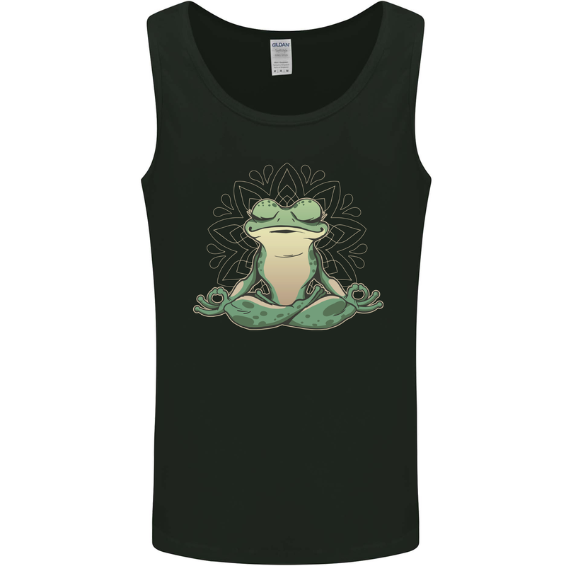 Yoga Frog Meditation Mens Vest Tank Top Black