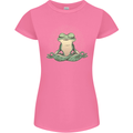 Yoga Frog Meditation Womens Petite Cut T-Shirt Azalea