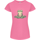 Yoga Frog Meditation Womens Petite Cut T-Shirt Azalea