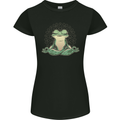 Yoga Frog Meditation Womens Petite Cut T-Shirt Black