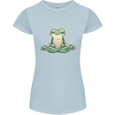 Yoga Frog Meditation Womens Petite Cut T-Shirt Light Blue