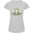 Yoga Frog Meditation Womens Petite Cut T-Shirt Sports Grey