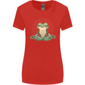 Yoga Frog Meditation Womens Wider Cut T-Shirt Red