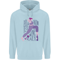 Yoga Pilates Now Wine Later Funny Alcohol Childrens Kids Hoodie Light Blue