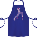 Yoga Pilates Now Wine Later Funny Alcohol Cotton Apron 100% Organic Royal Blue