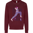 Yoga Pilates Now Wine Later Funny Alcohol Kids Sweatshirt Jumper Maroon